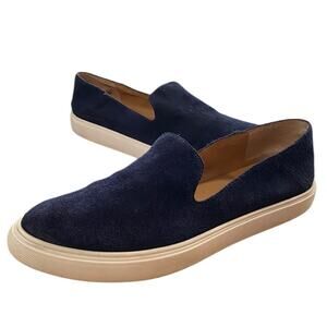 Franco Sarto Mitchell Women's Slip On Sneakers 8.5M Blue Suede Comfort Shoes
